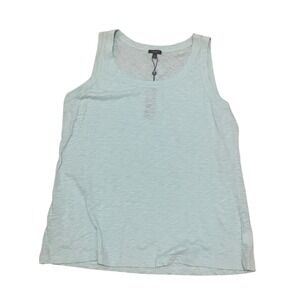 Talbots Women's XL Light Aqua Blue Slub Knit 100% Cotton Scoop Neck Tank Top NWT
